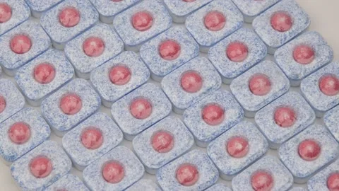 Dishwasher detergent background Vídeo Stock 239257385