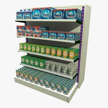 Dishwasher Detergent Shopping Shelf 3D Model