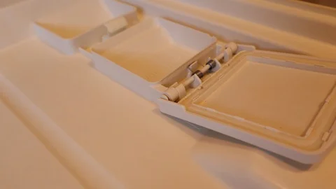 Dishwasher Detergent Tab Placed by Women into Dishwasher Stock Footage 126979673