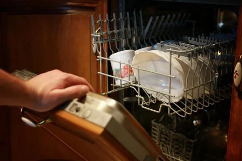 Dishwasher door open Stock Photos