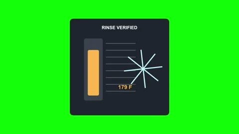 Dishwasher Final Rinse Temperature Verified Green Screen Overlay Stock Footage 345586194
