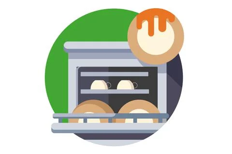 Dishwasher full of utensils Stock Illustration