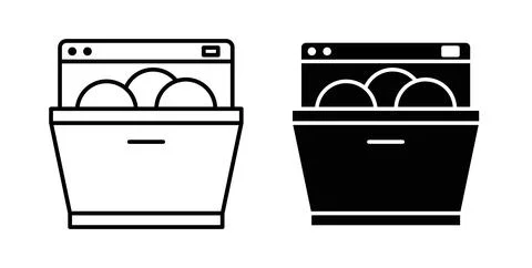Dishwasher icon Illustration designs pack for Web Stock Illustration