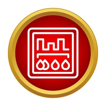 Dishwasher icon indicating washing cycle and water drops 스톡 일러스트