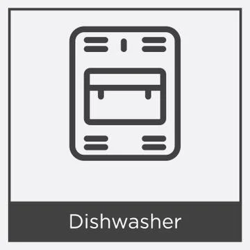 Dishwasher icon isolated on white background Illustrazione stock gratuita