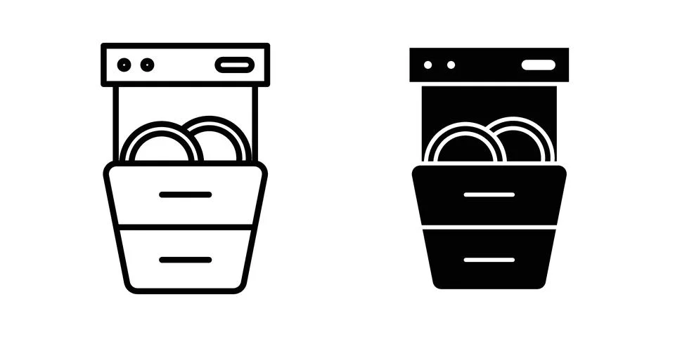 Dishwasher icon vector, symbol, logo illustrations Stock Illustration