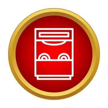 Dishwasher kitchen appliance icon with clean plates Stock Illustration