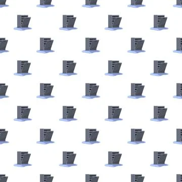 Dishwasher leaking water creating puddle seamless pattern Stock Illustration