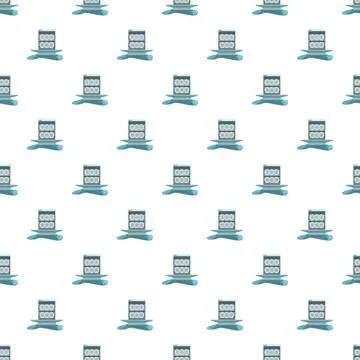 Dishwasher leaking water creating puddle cartoon pattern Stock Illustration