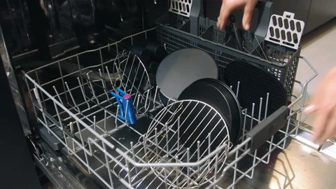 Dishwasher machine close-up Stock Footage 219883544