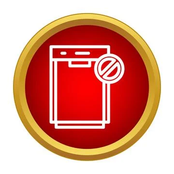 Dishwasher not safe icon prohibiting machine use Stock Illustration