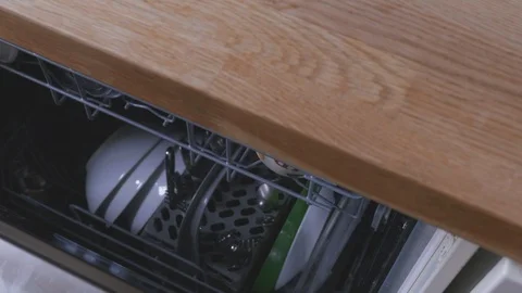 Dishwasher Opening 4k Stock Footage