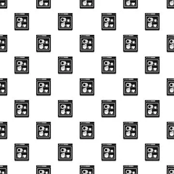 Dishwasher pattern seamless vector Stock Illustration