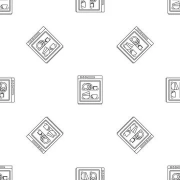 Dishwasher pattern seamless vector Stock Illustration