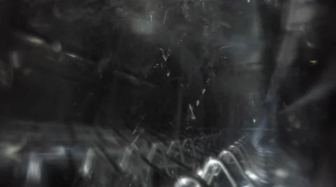 Dishwasher running, view from top rack Stock Footage 58294530