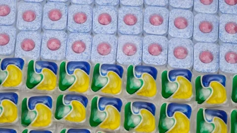 Dishwasher tablet background Stock Footage 239192963