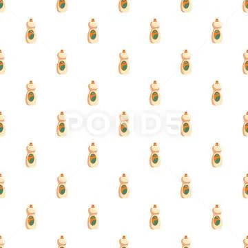 Dishwashing detergent bottle repeating seamless pattern background 스톡 일러스트