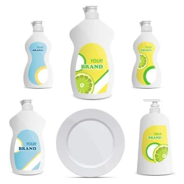 Dishwashing liquid bottle vector design illustration isolated on white backgroun Stock Illustration
