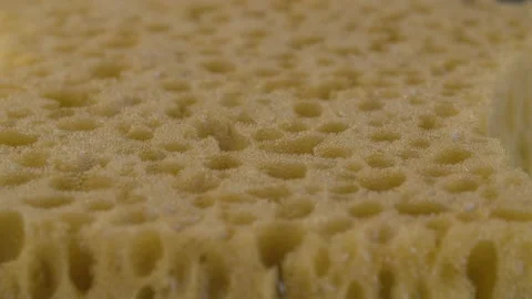 Dishwashing sponge with soap bubbles Stock Footage 140004541