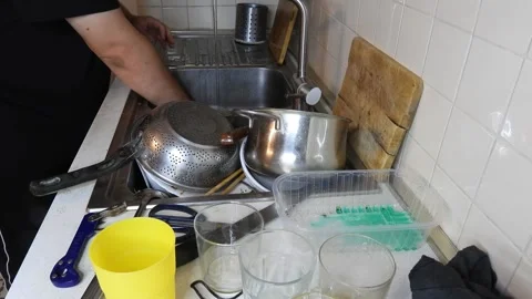 Dishwashing. Time Lapse. Stock Footage 255730754
