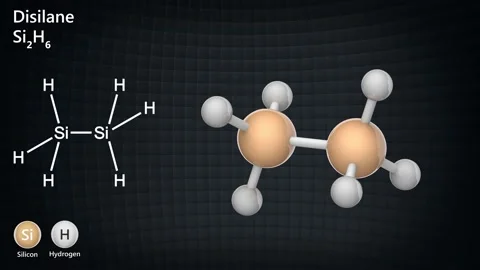 Disilane  (Si2H6). Seamless loop. Stock Footage 153973450