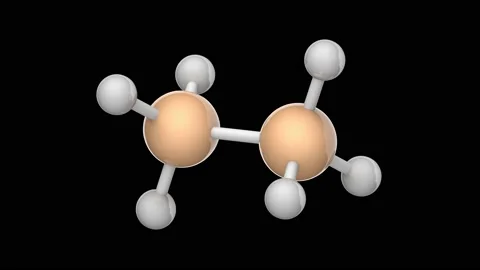 Disilane  (Si2H6). Seamless loop. RGB + Alpha (Transparent) channel. Stock Footage 153973458