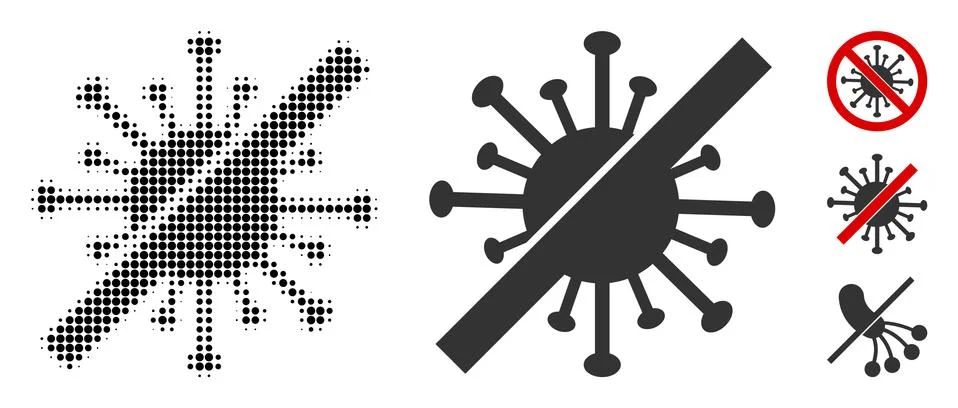 Disinfect Coronavirus Halftone and Solid Icon Stock Illustration