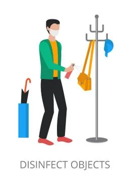 Disinfect Objects concept, modern flat design vector illustration 스톡 일러스트