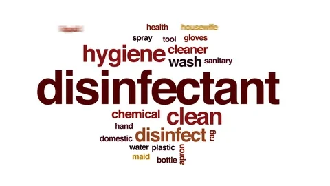 Disinfectant animated word cloud, text design animation. Stock Footage 79584336