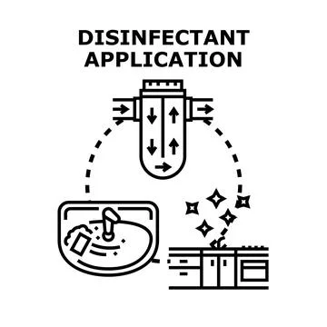 Disinfectant application ensuring clean home hygiene system Stock Illustration