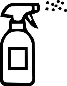 Disinfectant spray bottle trigger line art icon Stock Illustration