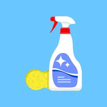 Disinfectant spray plastic bottle vector icon. House cleaning product . Stock-Illustration