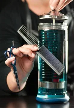 Disinfecting combs Stock Photos