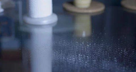 Disinfecting the Table Stock Footage 126950741