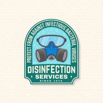 Disinfection and cleaning services patch, logo, emblem. Vector. For professional 스톡 일러스트