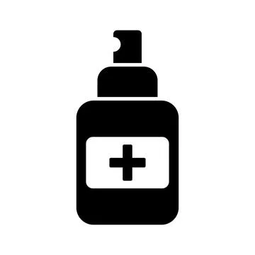 Disinfection black vector icon on white background Stock Illustration