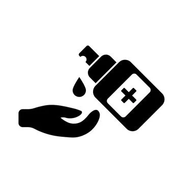 Disinfection black vector icon on white background Illustrazione stock