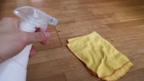 Disinfection of the floor to avoid the spread of coronavirus Stock Footage 130396631