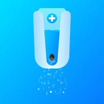Disinfection sanitizer on transparent background. Vector 3d illustration. Stockillustratie