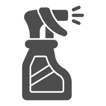 Disinfection spray solid icon, Hygiene routine concept, Liquid for washing Stock Illustration