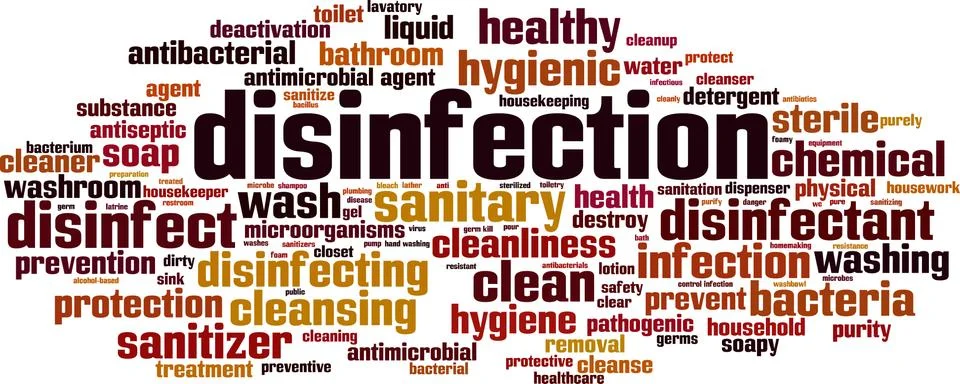 Disinfection word cloud Stock-Illustration