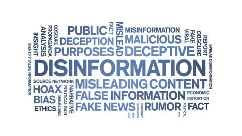 Disinformation animated word cloud,animation kinetic typography seamless loop. Stock Footage 317690849