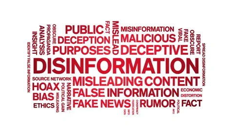 Disinformation animated word cloud,animation kinetic typography seamless loop. Stock Footage 317690876