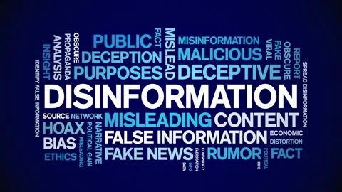Disinformation animated word cloud,animation kinetic typography seamless loop. Stock Footage 317690986