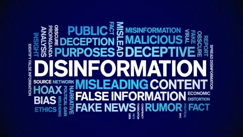 Disinformation animated word cloud,animation kinetic typography seamless loop. Stock Footage 317691052