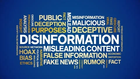 Disinformation animated word cloud,animation kinetic typography seamless loop. Stock Footage 317691776