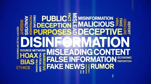 Disinformation animated word cloud,animation kinetic typography seamless loop. Stock Footage 317692018