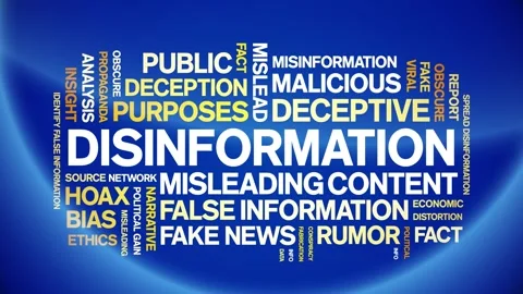 Disinformation animated word cloud,animation kinetic typography seamless loop. Stock Footage 317692086