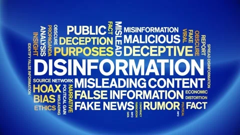 Disinformation animated word cloud,animation kinetic typography seamless loop. Stock Footage 317692181