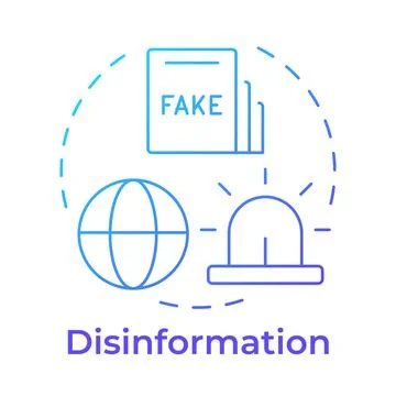 Disinformation blue gradient concept icon Stock Illustration